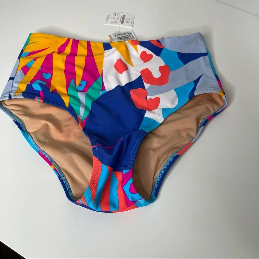 J. Crew Printed high-waisted bikini bottom